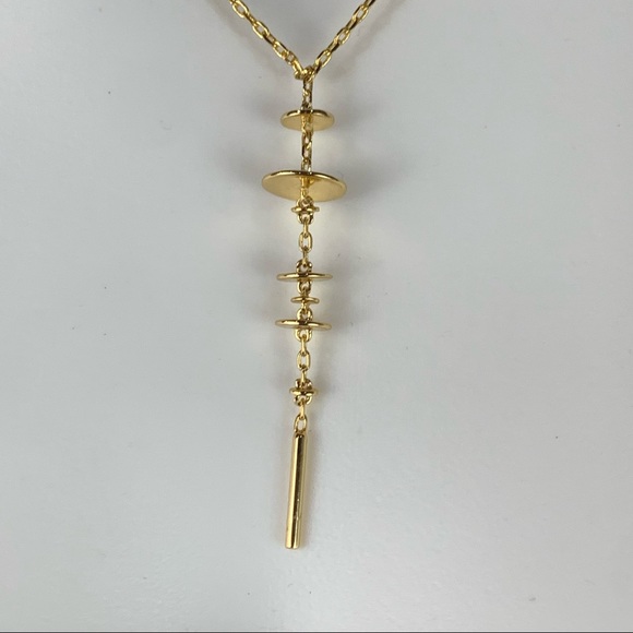 JULES SMITH Goldtone Disc Drop Necklace - Picture 2 of 8